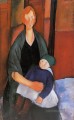 sitzt eine Frau mit Kind Mutterschaft 1919 Amedeo Modigliani